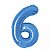 BALÃO DE NÚMERO METALIZADO AZUL - NÚMERO 6 - 16' 40CM - REF.: 8184 - MAKE+ - Imagem 1