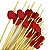 PALITO PETISCOS CORAÇÃO VERMELHO DE BAMBU 12CM - 20 UNIDADES - HA010 - SILVER FESTAS - Imagem 1