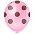 BALÃO BOLINHA ROSA BABY COM MARROM  10" - DE LATEX - COM 25 UNIDADES - PIC PIC - Imagem 1