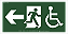 Placa Saída De Emergência Cadeirante Seta Esquerda Fotoluminescente S15-E - Imagem 1