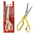 Tesoura De Alfaiate 9,5 Com 23,8 cm Circulo Cor Dourado - Imagem 1