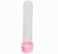 Tubete Acrílico Transparente 12cm Tampa Cor - Rosa Bebê - Imagem 1