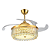 VENTILADOR LUSTRE RETRÁTIL LUXO CRISTAL LED CONTROLO REMOTO - Imagem 2
