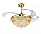VENTILADOR LUSTRE RETRÁTIL LED CRISTAL CONTROLE REMOTO - Imagem 1