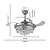 VENTILADOR LUSTRE RETRÁTIL LED CRISTAL CONTROLE REMOTO BLUETHOOTH - Imagem 9