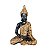 Buda Hindu Tailandês Tibetano Estátua Resina com Cristais Cor Dourado e Preto - Imagem 1