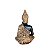 Buda Hindu Tailandês Tibetano Estátua Resina com Cristais Cor Dourado e Preto - Imagem 2