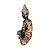 Buda Hindu Tailandês Tibetano Estátua Resina com Cristais Cor Dourado e Preto - Imagem 3