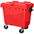 Contentor de Lixo com Rodas 660 Litros Vermelho - Imagem 1