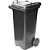 Contentor de Lixo com Rodas 120 Litros Preto - Imagem 1