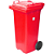 Contentor de Lixo com Rodas 120 Litros Vermelho - Imagem 1
