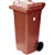 Contentor de Lixo com Rodas 120 Litros Marrom - Imagem 1