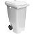 Contentor de Lixo com Rodas 240 Litros Branco - Imagem 1