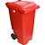 Contentor de Lixo com Rodas 240 Litros Vermelho - Imagem 1