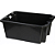 Caixa Plástica Empilhável 20 Litros Preta - Imagem 2