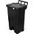 Lixeira Plástica Quadrada com Pedal e Rodas 100 Litros Preta - Imagem 1