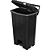 Lixeira Plástica Quadrada com Pedal e Rodas 100 Litros Preta - Imagem 4