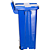Lixeira Plástica Quadrada com Pedal e Rodas 100 Litros Azul - Imagem 3