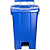 Lixeira Plástica Quadrada com Pedal e Rodas 100 Litros Azul - Imagem 4