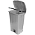 Lixeira Plástica Quadrada com Pedal e Rodas 100 Litros Cinza - Imagem 3