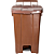 Lixeira Plástica Quadrada com Pedal e Rodas 100 Litros Marrom - Imagem 5