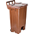 Lixeira Plástica Quadrada com Pedal e Rodas 100 Litros Marrom - Imagem 1
