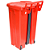 Lixeira Plástica Quadrada com Pedal e Rodas 100 Litros Vermelha - Imagem 2
