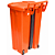 Lixeira Plástica Quadrada com Pedal e Rodas 100 Litros Laranja - Imagem 2