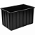 Caixa Plástica Empilhável 301 Litros Preta com Tampa - Imagem 2