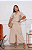 Conjunto com saia risca giz bege - Imagem 1