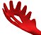 Pegador de Macarrão Silicone e Madeira Grande 32cm Vermelho - Imagem 2