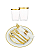 KIT 20 CONVIDADOS - Copo Prato Guardanapos Descartável De Luxo - Gold - Imagem 1