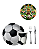 KIT 10 Pratos Copos Bola Futebol Papel Garfo Faca Refeição Plástico Festa Decoração - Imagem 2
