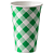 Kit 10 Copos 270ml Descartáveis de Luxo em Papel Para Festa Junina - Verde e Branco - Imagem 1
