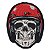 Patch Bordado Caveira Capacete Vermelho 10x8cm - Imagem 1