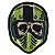 Patch Bordado Caveira Capacete Motocross 9x9cm - Imagem 1