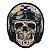 Patch Bordado Caveira Capacete Cinza 10x8cm - Imagem 1