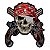Patch Bordado Caveira Pirata do Caribe 29x24cm - Imagem 1
