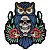 Patch Bordado Coruja Caveira 27x24cm - Imagem 1