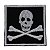 Patch Bordado Caveira Pirata 6x6cm - Imagem 1