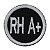 Patch Bordado Redondo RH A+ 4x4cm - Imagem 1