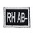 Patch Bordado RH AB- 3x4cm - Imagem 1