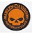 Patch Bordado Harley Davidson Skull Laranja 6x6cm - Imagem 1