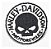 Patch Bordado Harley Davidson Skull Preta 6x6cm - Imagem 1