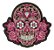 Patch Bordado Caveiras Caveira Rosas 9x8,2cm - Imagem 1