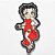 Patch Bordado Cartoons Bete Boop Vestido 5,2x10cm - Imagem 1