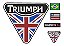 Patch Bordado Triumph Kit 5 Triumph Classic Color And Black Tph013 28x25cm - Imagem 1