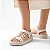Sandália Papete Feminina Piccadilly Widefit Gabriela Off White 486004 - Imagem 6