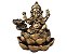 Incensário Cascata Flor de Lótus Ganesha resina 10cm altura - Imagem 1