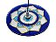 Incensário de Vidro REDONDO 8cm mandala Azul pintada - Imagem 1